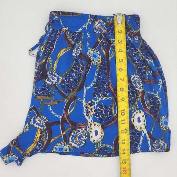 Lili Sport Shorts Size 3X Womens Blue Seaweed Graphic Print Rayon Drawstring - Picture 8 of 10